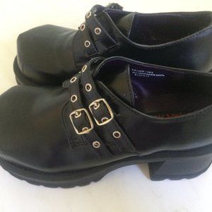 Demonia Trump 101 Black Punk Platforms Size 7